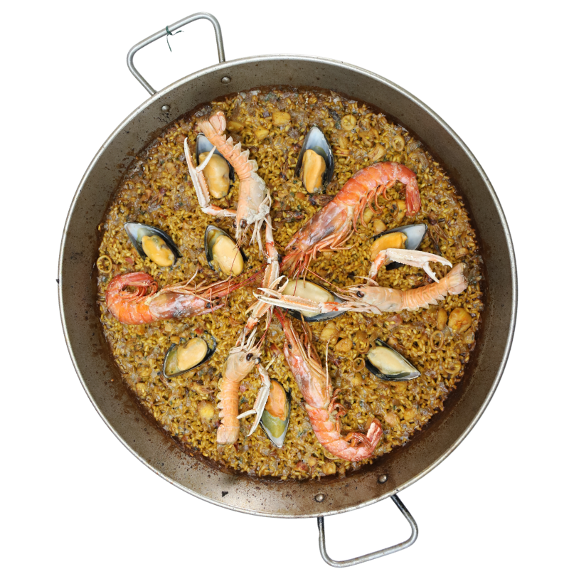 Paella fondo transparente